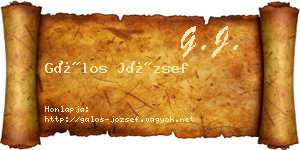 Gálos József névjegykártya