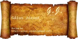 Gálos József névjegykártya